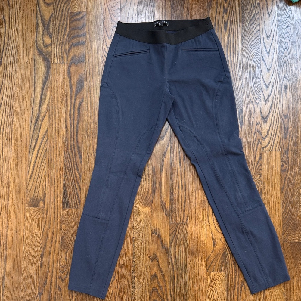 Theory Midnight Blue Slim Pant with Black Elastic Waistband